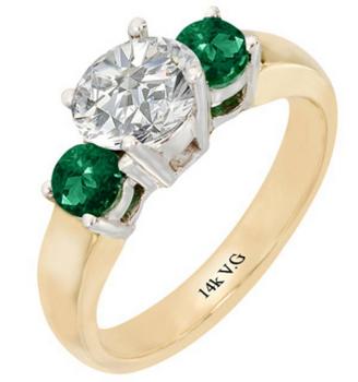 Setting w/ .50ct of Emeralds